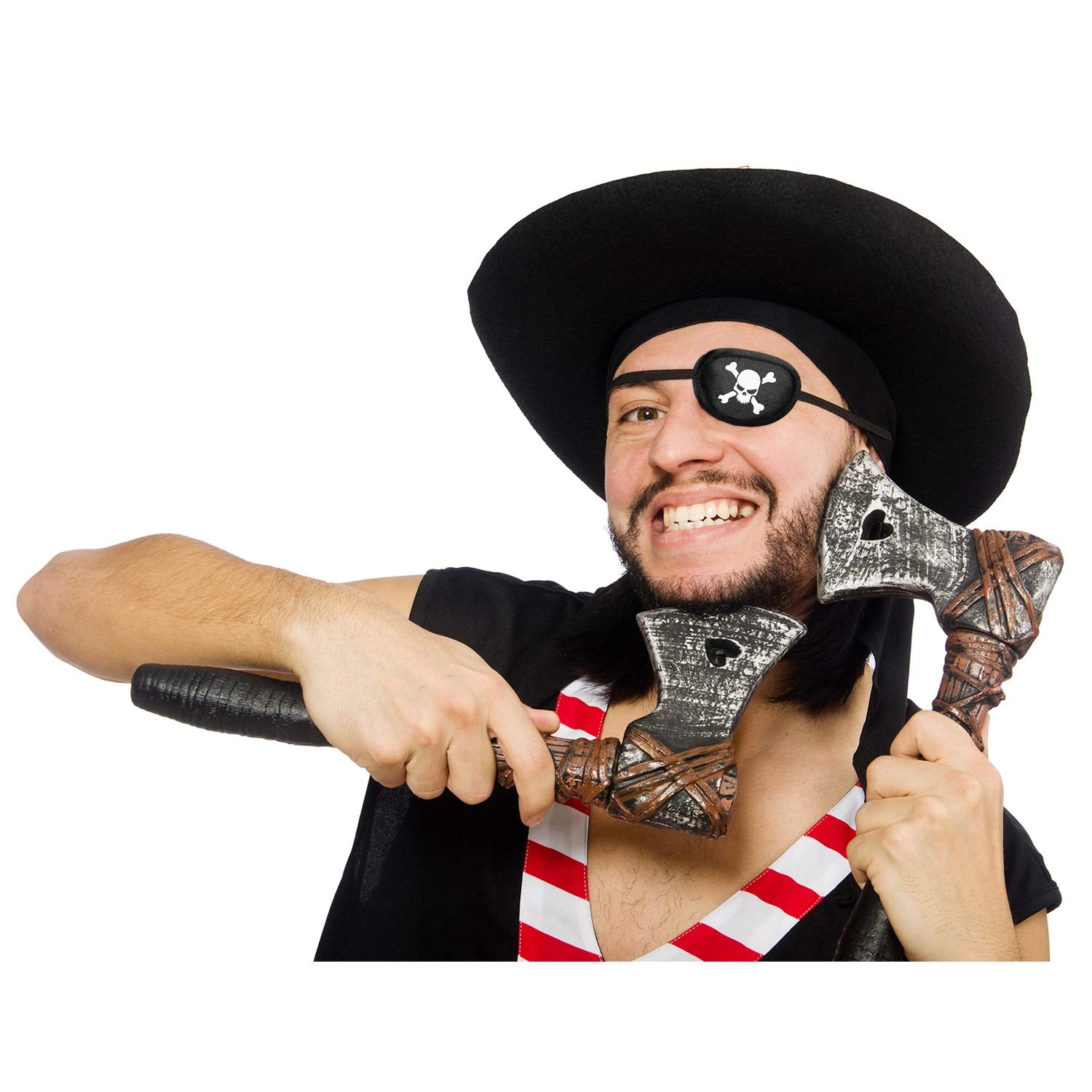 Chinco 24 Piezas Parches para Ojos de Piratas Parches Negros de Calavera con Un Solo Ojo Máscaras de Seda de Capitán Pirata para Adultos Fiesta Temática de Halloween y Navidad