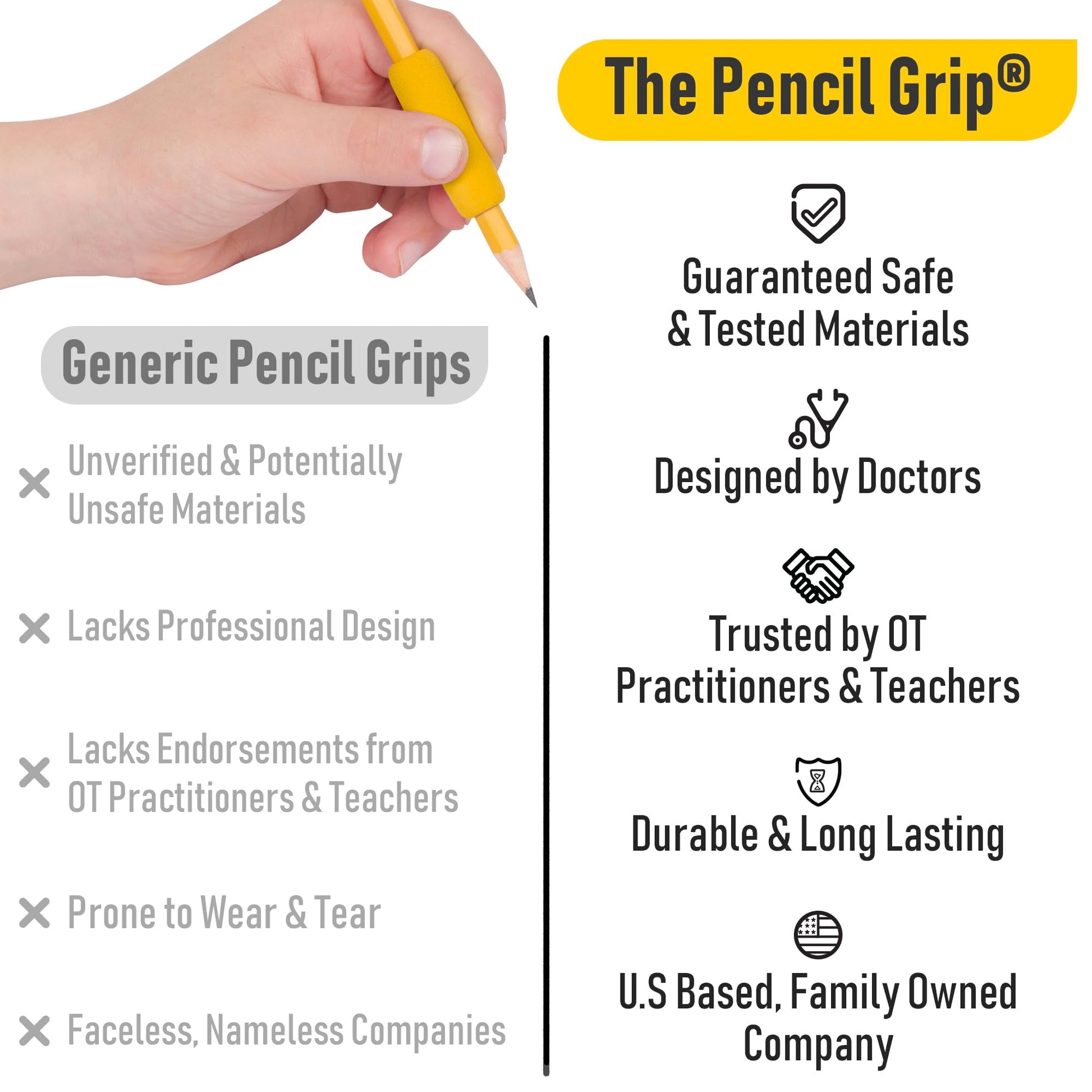 Pencil Grips The Classics Espuma Suave Colores Surtidos 1.5 Pulgadas
