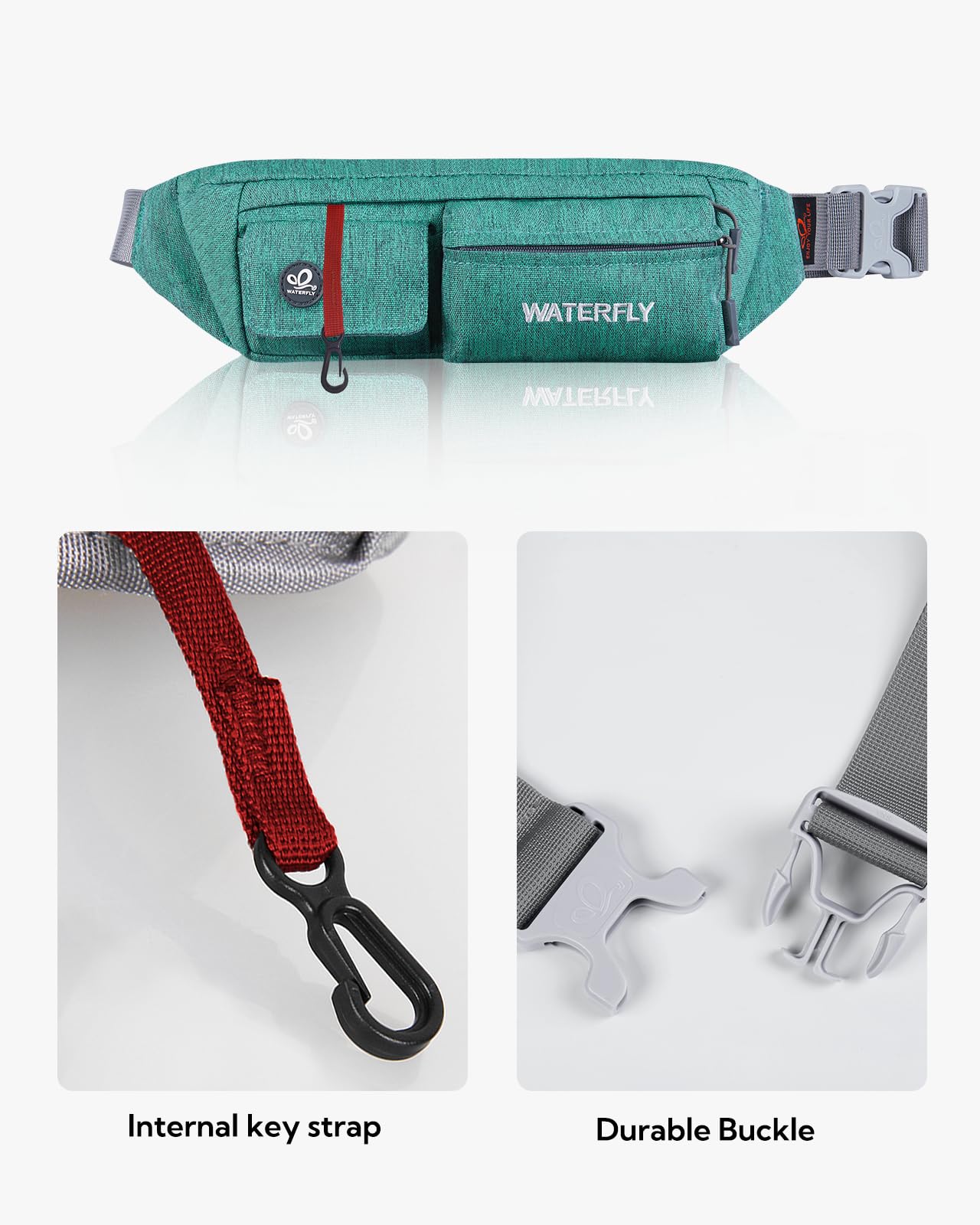 Riñonera WATERFLY delgada Resistente al Agua Deportiva para Hombre y Mujer