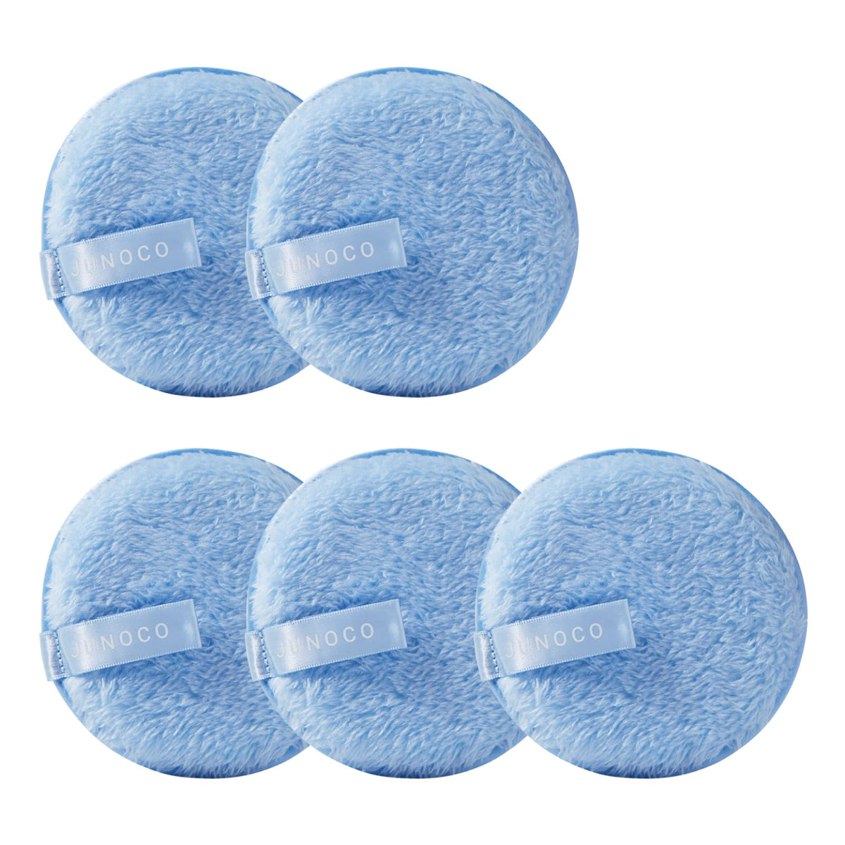 JUNO & Co. Discos desmaquillantes reutilizables y lavables para la limpieza facial (paquete de 5, color azul)