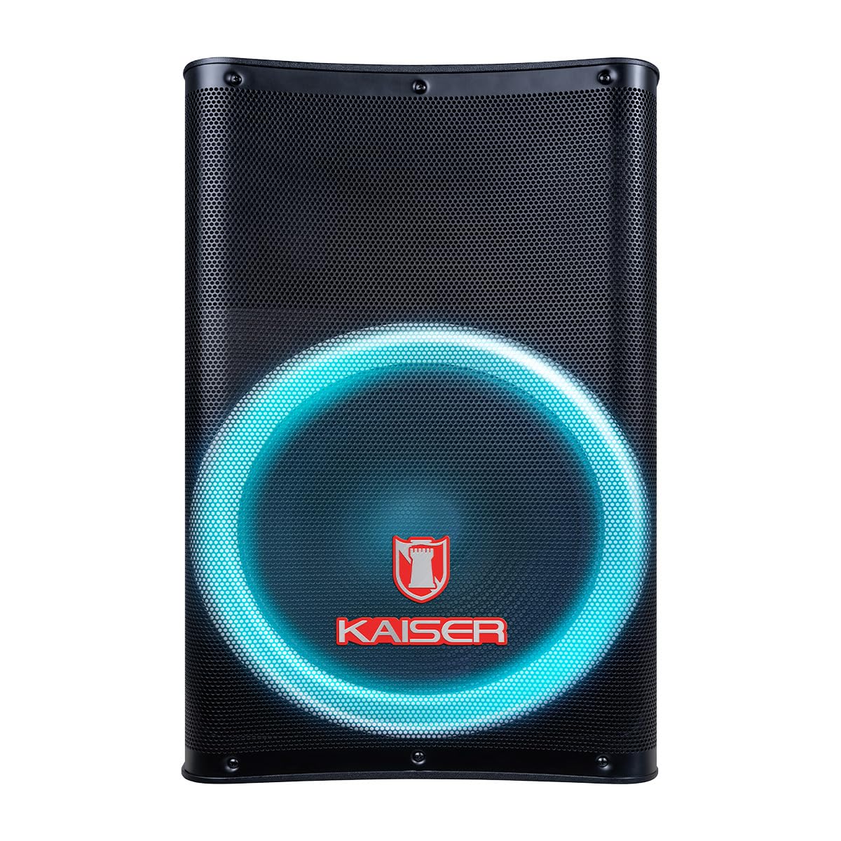 Kaiser Bafle Profesional Altavoz de 15 Pulgadas Circle Light, 20000 W PMPO, 50 W RMS, con Bluetooth, FM, USB, Micro SD, Entrada AUX, Micrófono con Cable, Control Remoto MSA-9716