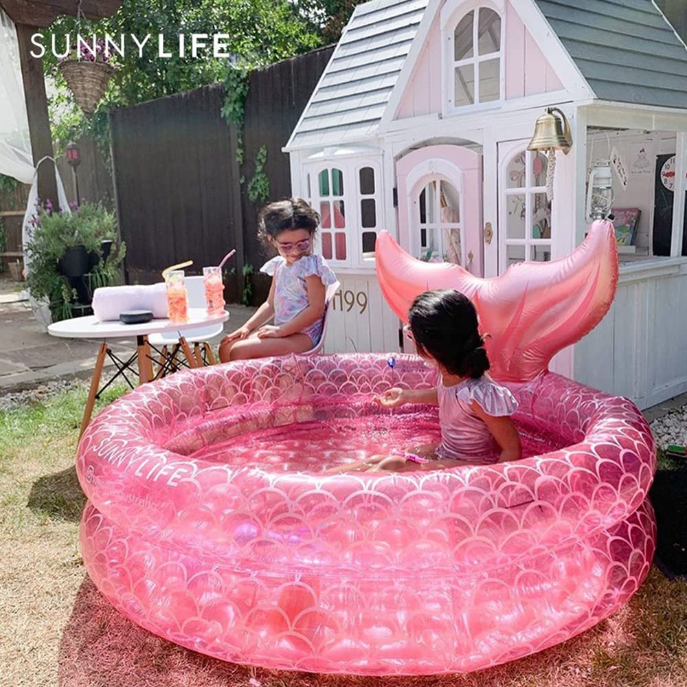Piscina Inflable Sirena Redonda Diversión Acuática para Niños