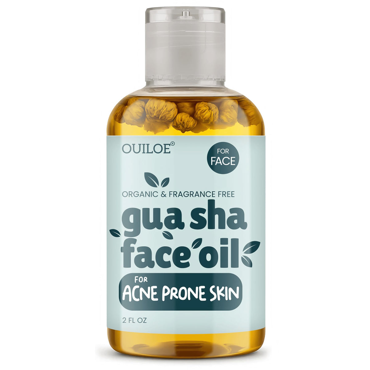 Ouiloe Aceite Gua Sha - Aceite Facial Sin Perfume Para Masaje Gua Sha - Seguro Para Piel Propensa Al Acné, No Obstruye Los Poros, Aceite Facial 100% Natural, Ligero Y No Grasiento Pa