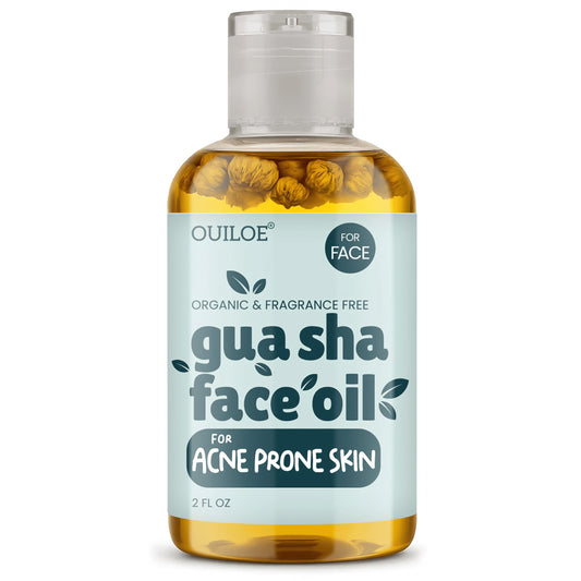 Ouiloe Aceite Gua Sha - Aceite Facial Sin Perfume Para Masaje Gua Sha - Seguro Para Piel Propensa Al Acné, No Obstruye Los Poros, Aceite Facial 100% Natural, Ligero Y No Grasiento Pa