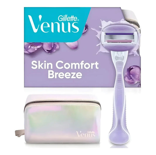 Kit Rastrillo Gillette Venus Breeze Azul con Estuche de Viaje