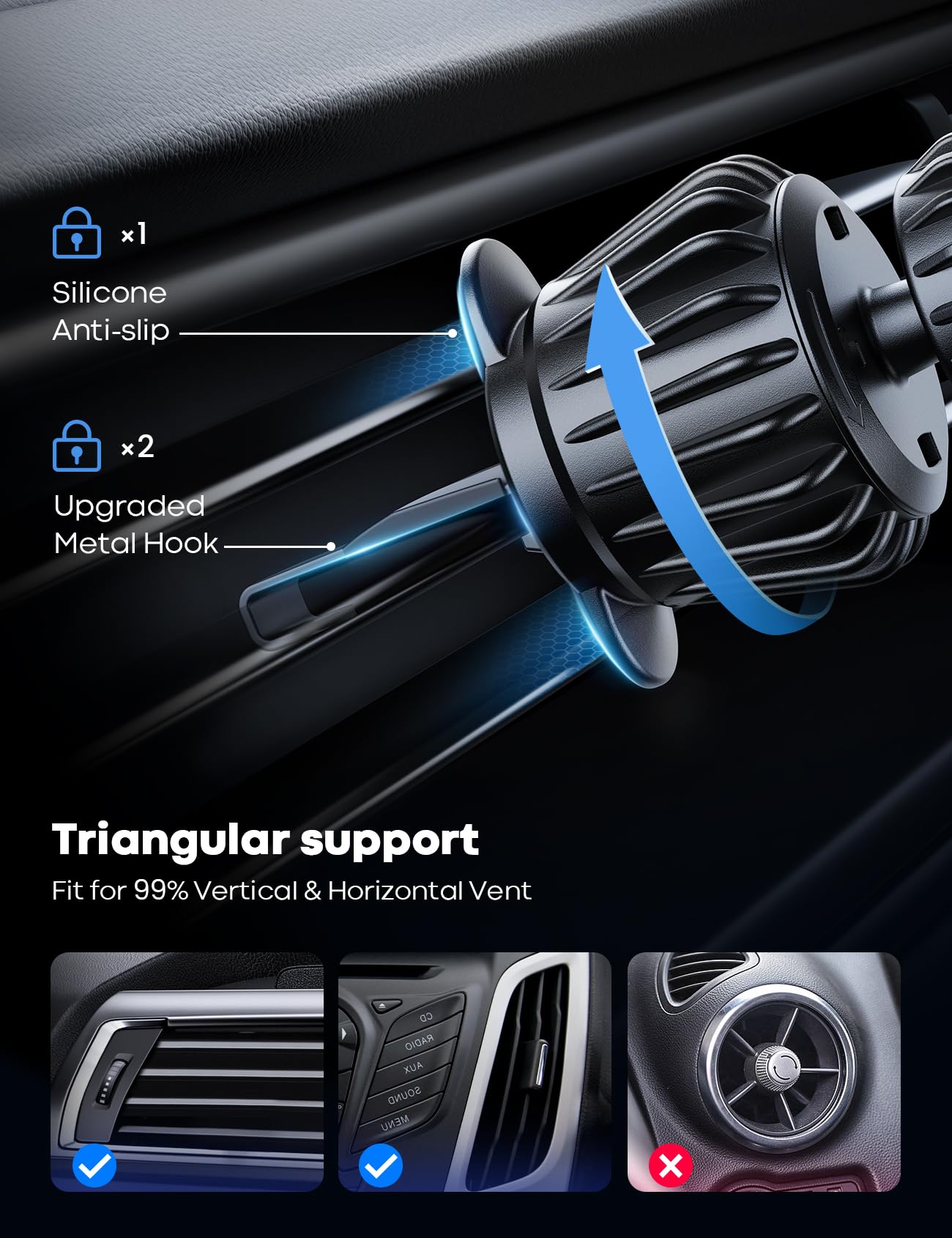 Lamicall Soporte Celular Auto mag Safe - [20 Imanes Más Potentes] Porta Celular para Auto, Base para Celular Auto, Compatible con iPhone 16 15 14 13 12 Pro MAX Series & Magsafe Funda, All Celular