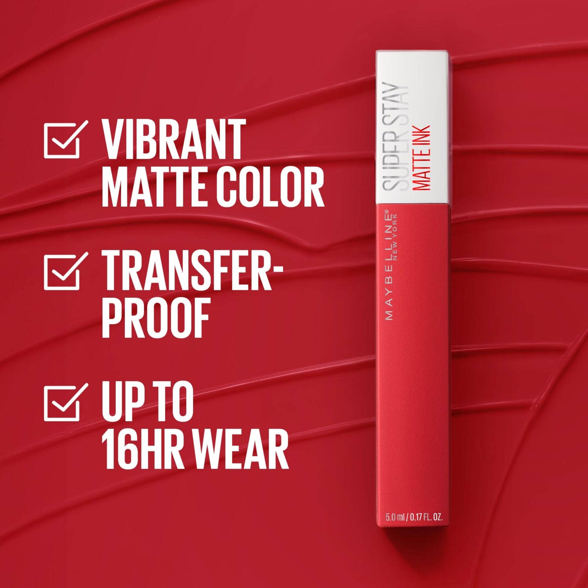 Maybelline Labial líquido matte de larga duración, Superstay Matte Ink City Edition tono Founder 115, 5g