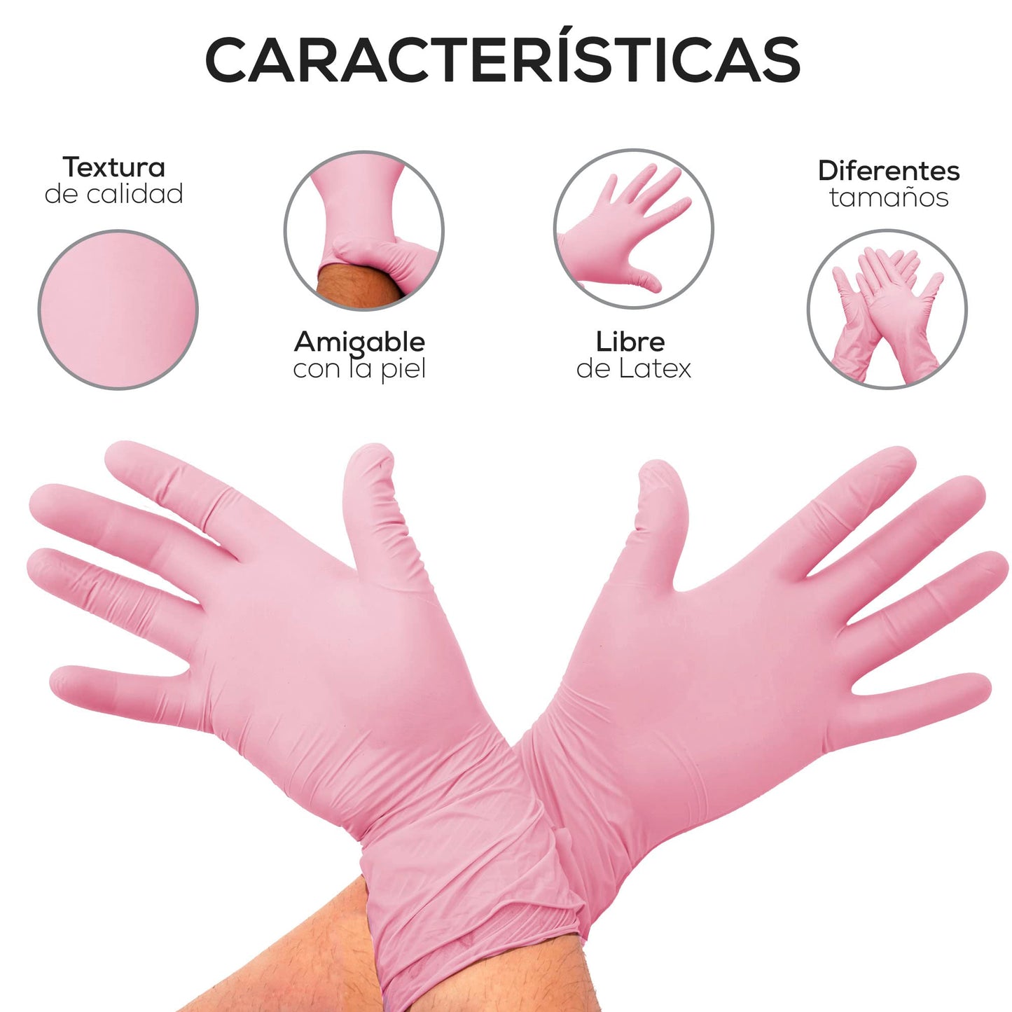 Guantes De Vinil Synmax 200 pzas Libre De Latex y Nitrilo Vinyl No Esteril Guantes Desechables