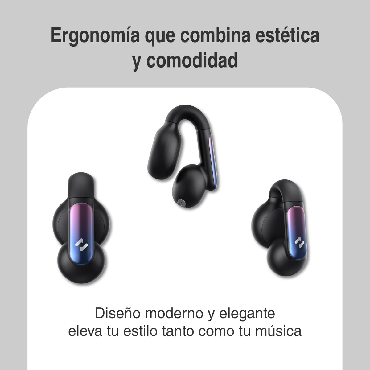 Audífonos Bluetooth havit Onyx Black con Estuche de Carga Openbuds 1