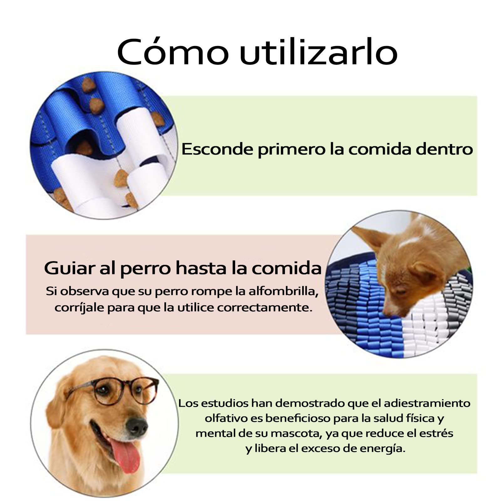 Alfombrilla de Olfateo ZIMRAHYG Verde para Perros para Entrenamiento de Olores y Alimentación Lenta