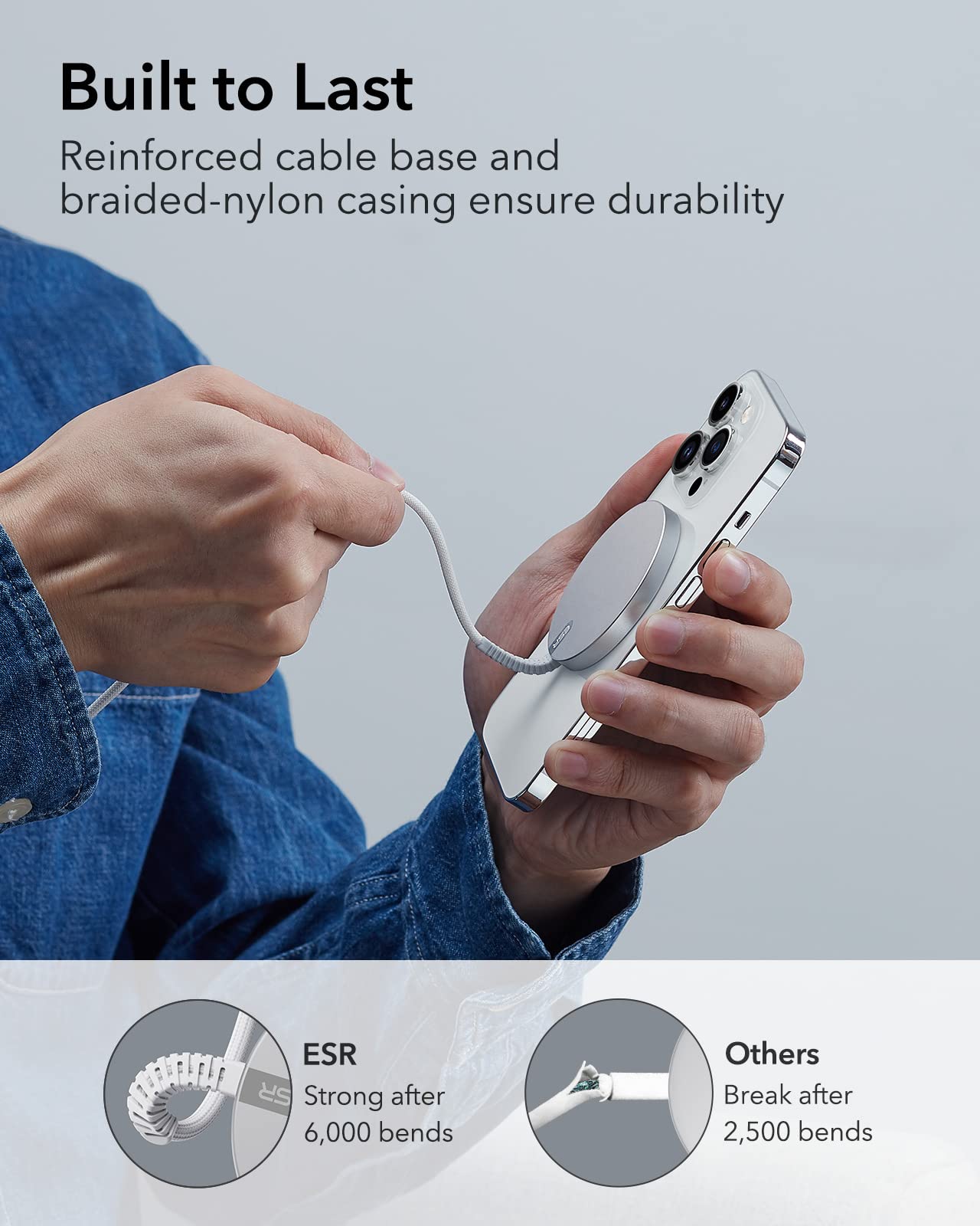 Almohadilla de Carga Magnética Fuerte ESR Plateado Compatible con iPhone 15/14/13/12 Series