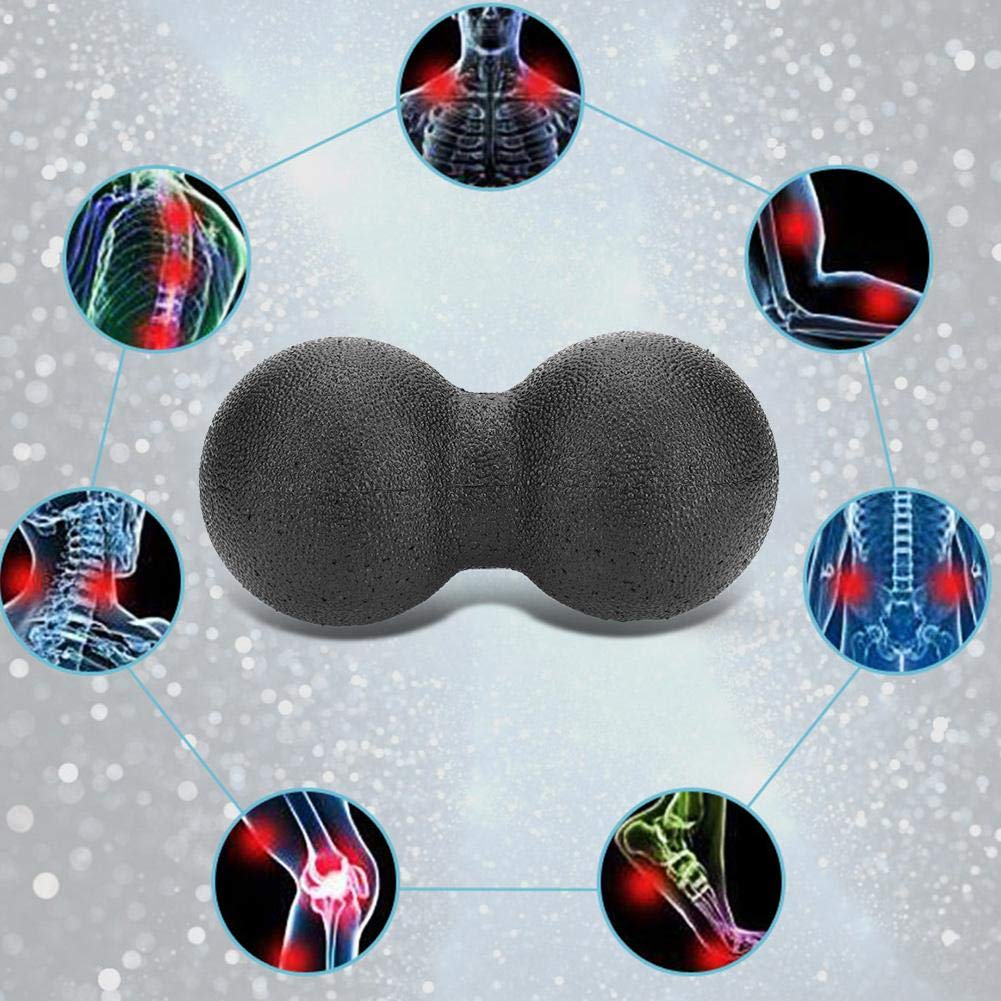 Bolas De Masaje,Peanut Masaje,Bola De Masaje Y Rodillo De Espuma,Pelota Masaje Yoga Bola Masaje Doble Para Masaje Muscular Miofascial Fascitis Terapia Puntos Gatillo Pilates Yoga Estiramiento(16X8CM)