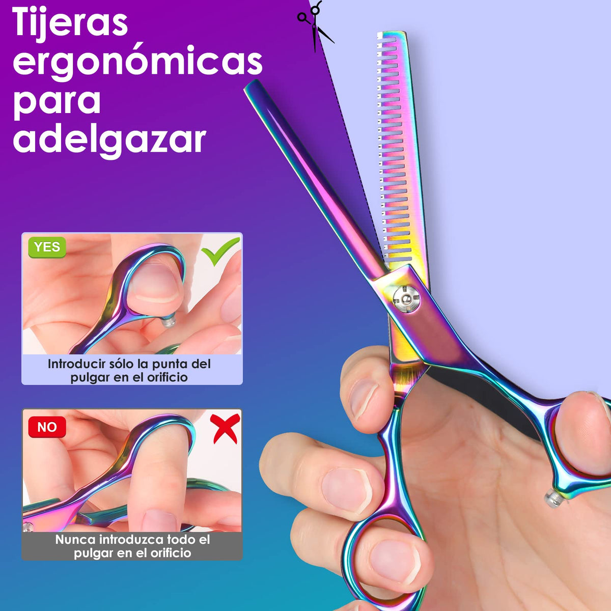 Lictin Tijeras para Cortar Cabello Profesional, Kit de Tijeras para Corte
