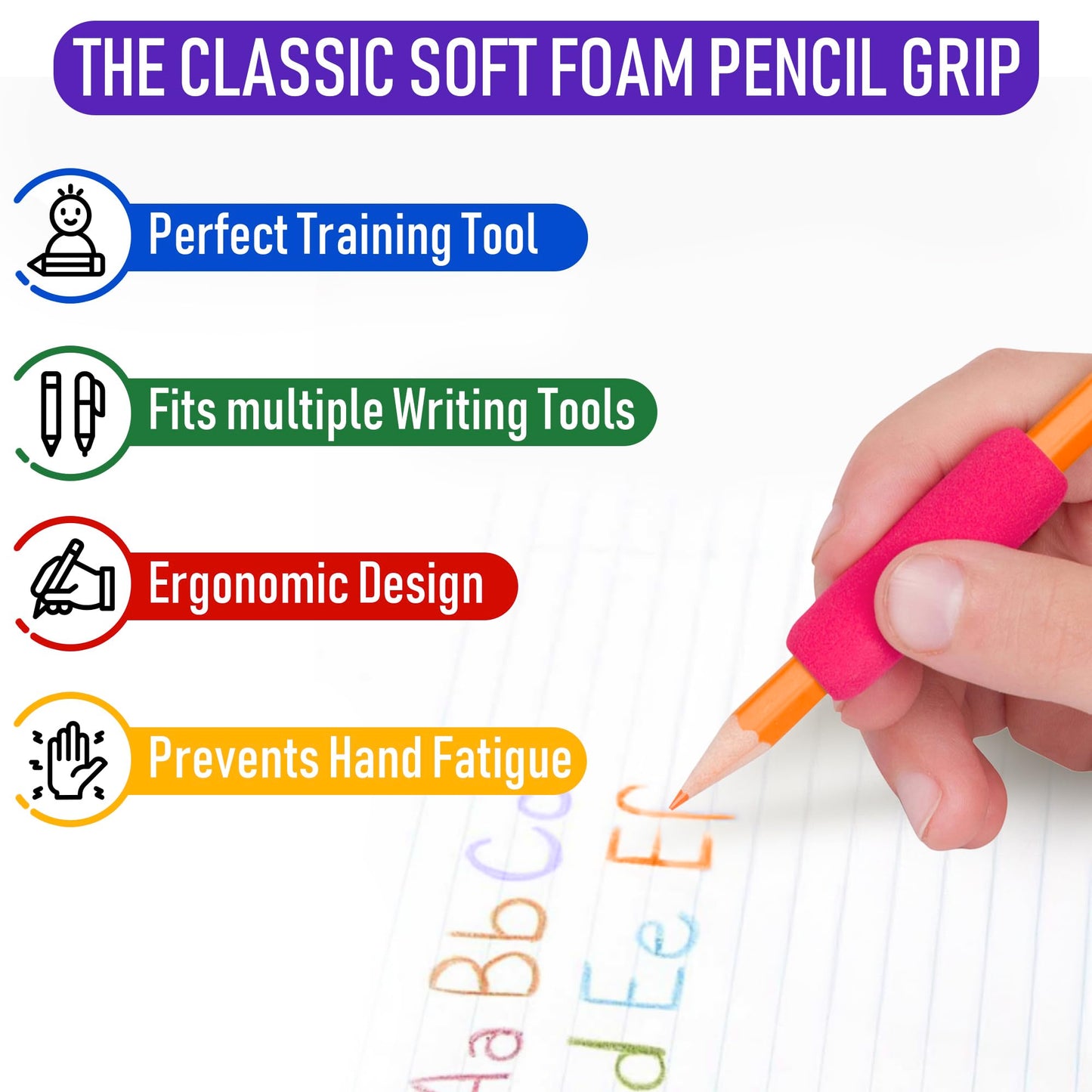 Pencil Grips The Classics Espuma Suave Colores Surtidos 1.5 Pulgadas
