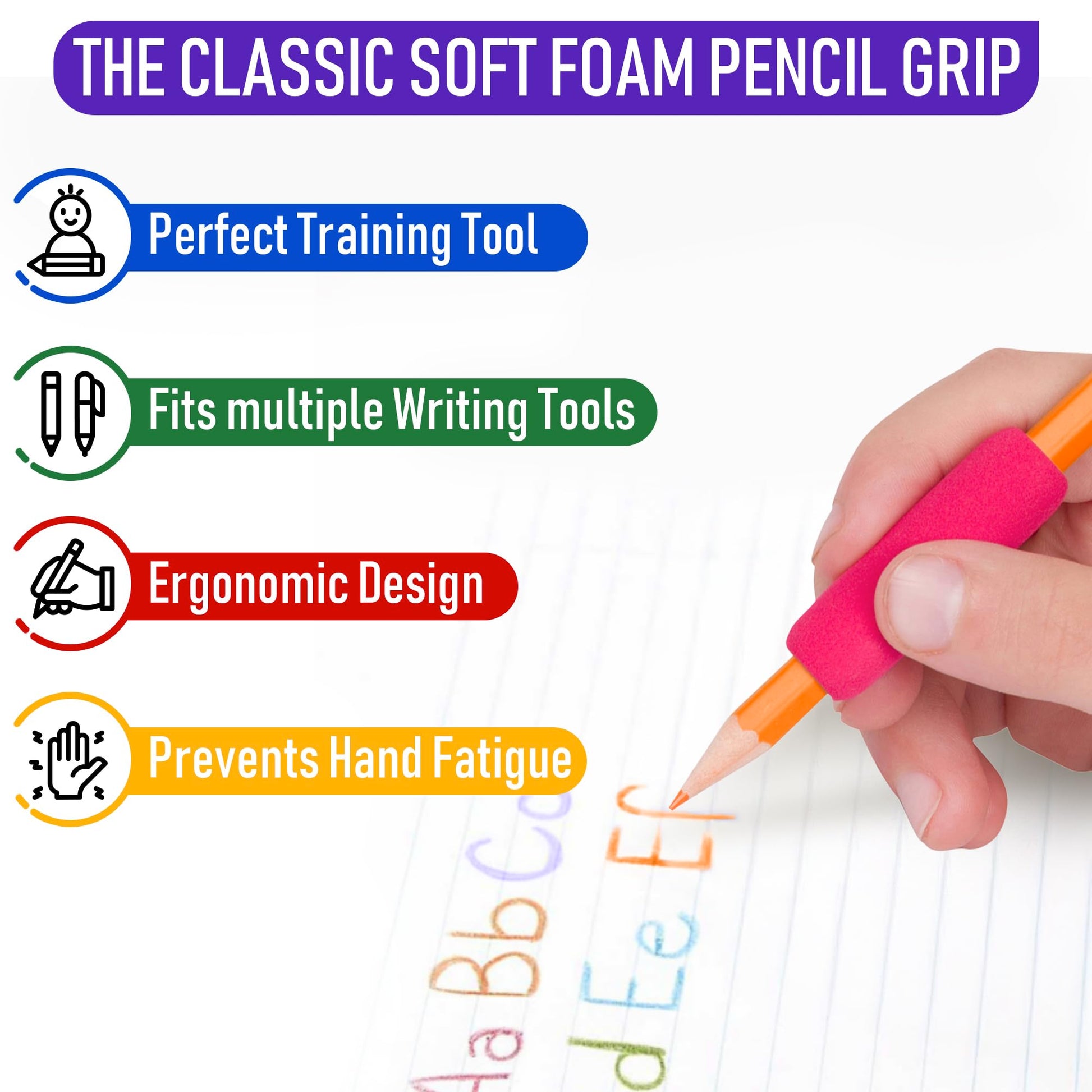 Pencil Grips The Classics Espuma Suave Colores Surtidos 1.5 Pulgadas