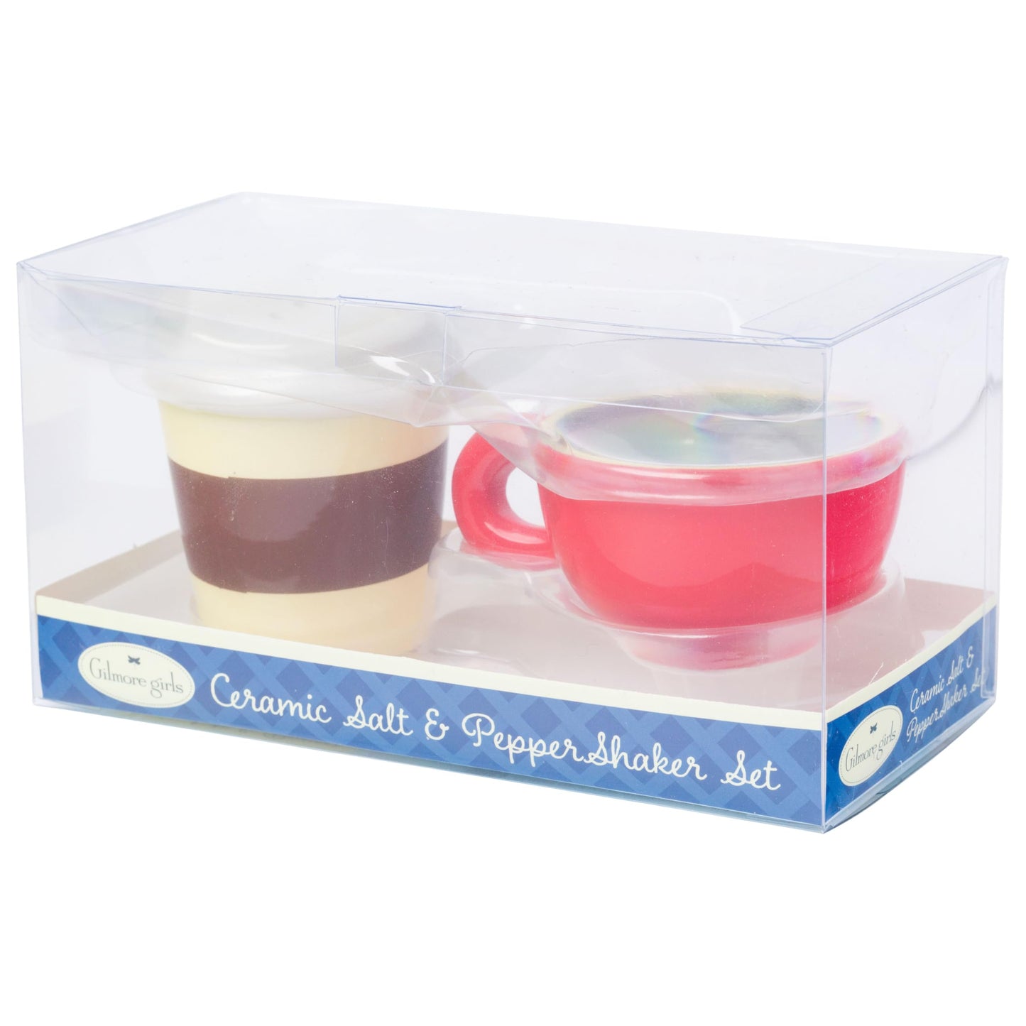 Taza de Cerámica Silver Buffalo Gilmore Blanca con Salero y Pimienta
