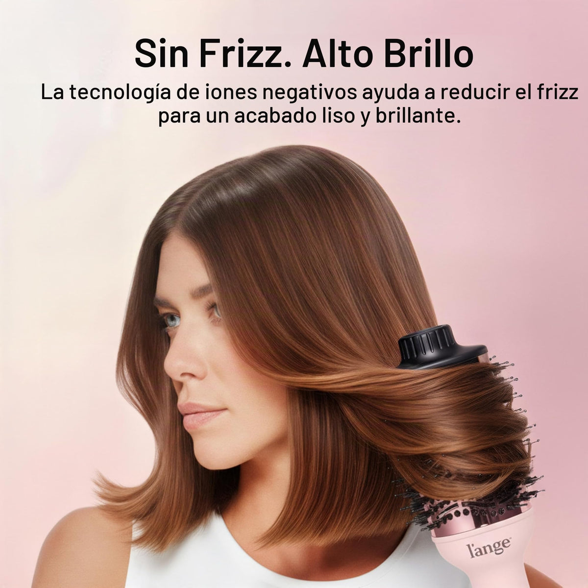 Cepillo Secador L'ANGE HAIR Titanio 2 en 1 Le Volume Ovalado Antifrizz para Cabello