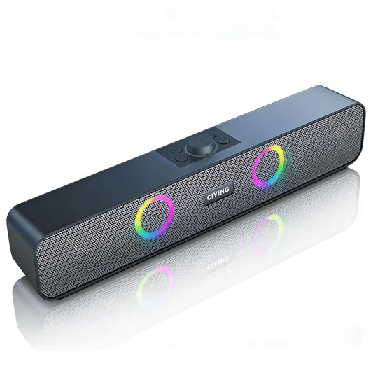 Bocina Bluetooth LLXXM Gris con Barra de Sonido RGB y Batería 1200mAh para Interior y Fiesta