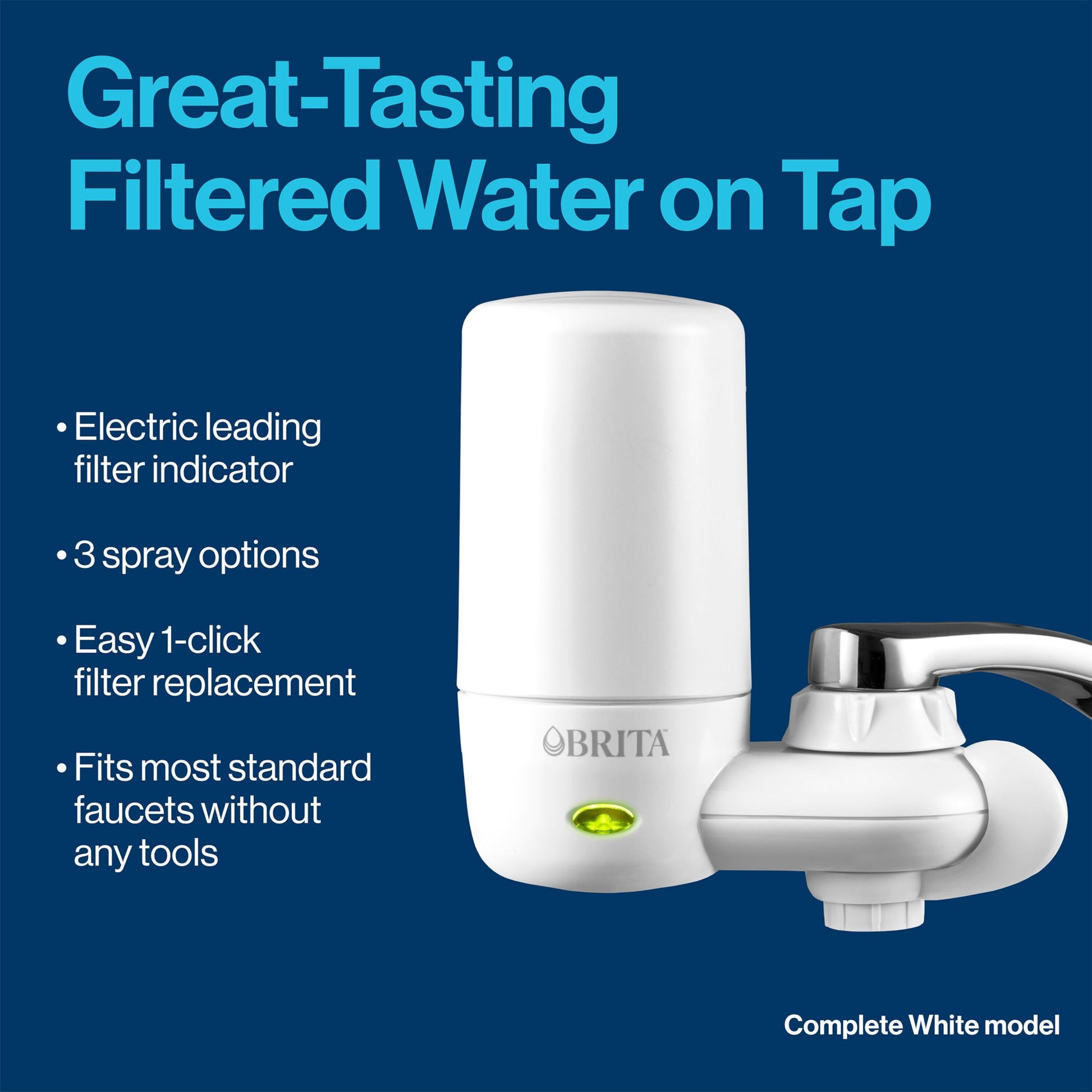 Brita Repuesto para filtro de agua en el monomando, Paquete de 2, Cromado