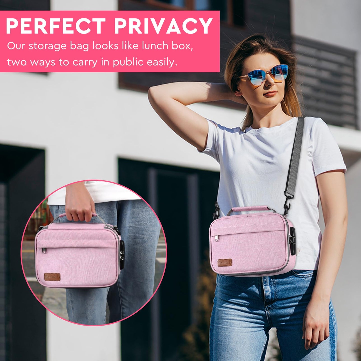 PODAHO Bolsa de viaje para cosméticos con 10 accesorios, caja de almacenamiento multiusos con cerradura de combinación, bolsa portátil para contenedores de alimentos, gran regalo para mujeres, (juego