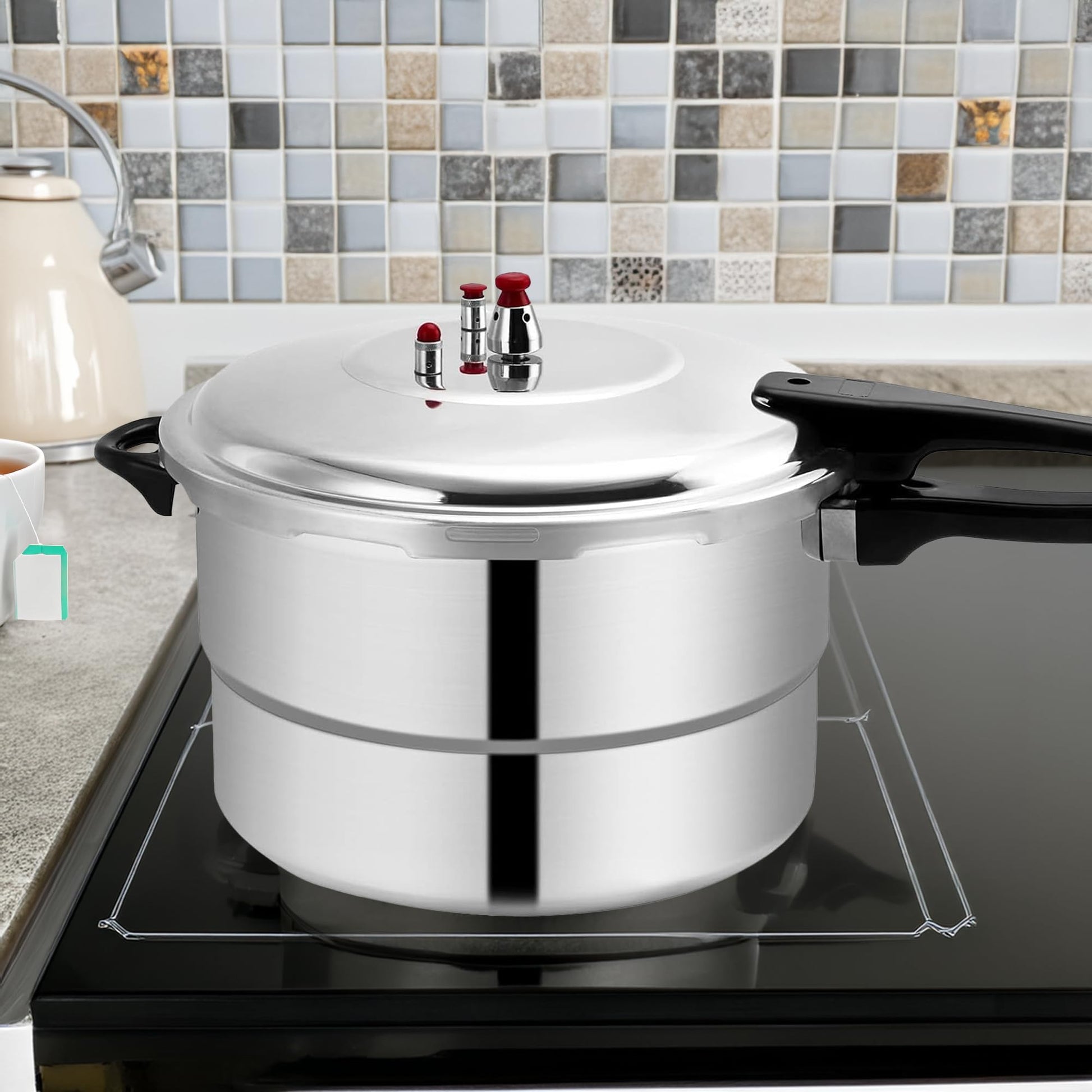 Bee Vibes Olla de Presión Express de Aluminio 9 Litros con 8 Sistemas de Seguridad y Vaporera Antiadherente Ideal para Cocinar Sopas Carnes y Más de Manera Rápida y Segura Compatible con Estufa de Gas