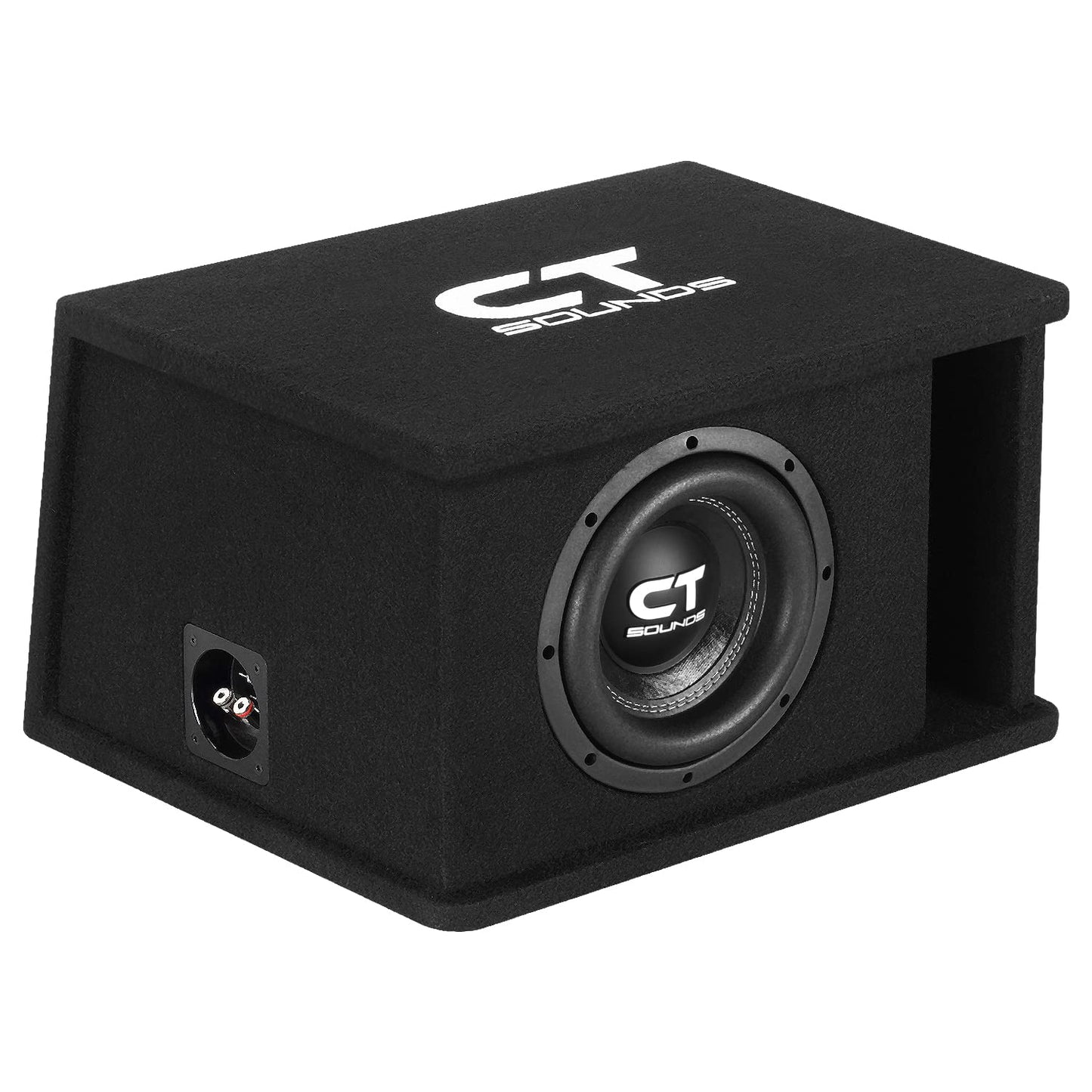 CT Sounds - Paquete Completo de Graves de 8 Pulgadas y 800 W con Caja de Subwoofer Cargada y Amplificador