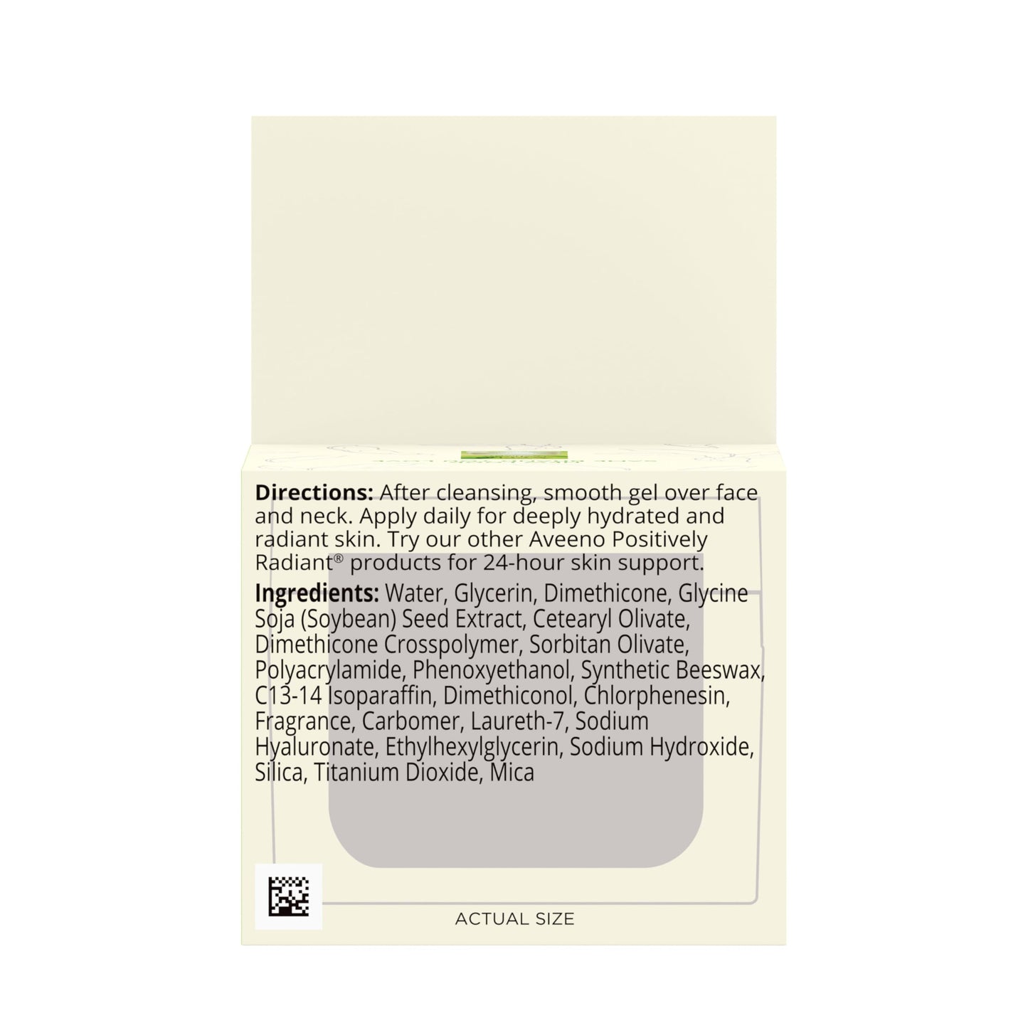 Aveeno Positively Radiant Daily Gel Facial Moisturizer with Hyaluronic Acid & Tone-Correcting Soy, Hydrating & Brightening Gel Face Cream Evens Skin Tone & Texture, Hypoallergenic, 1.7 oz
