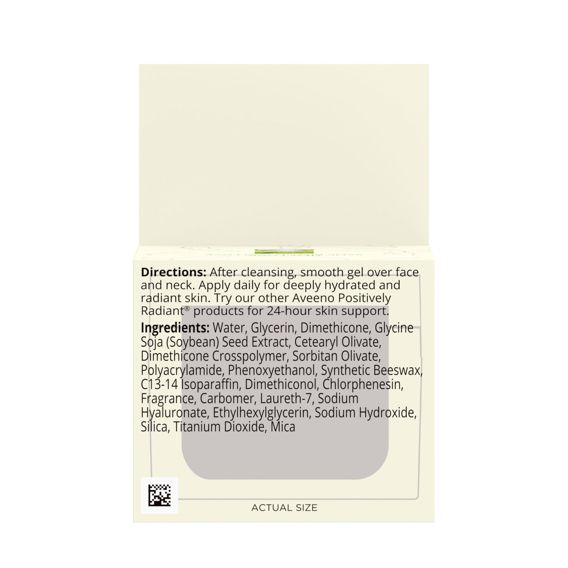 Aveeno Positively Radiant Daily Gel Facial Moisturizer with Hyaluronic Acid & Tone-Correcting Soy, Hydrating & Brightening Gel Face Cream Evens Skin Tone & Texture, Hypoallergenic, 1.7 oz