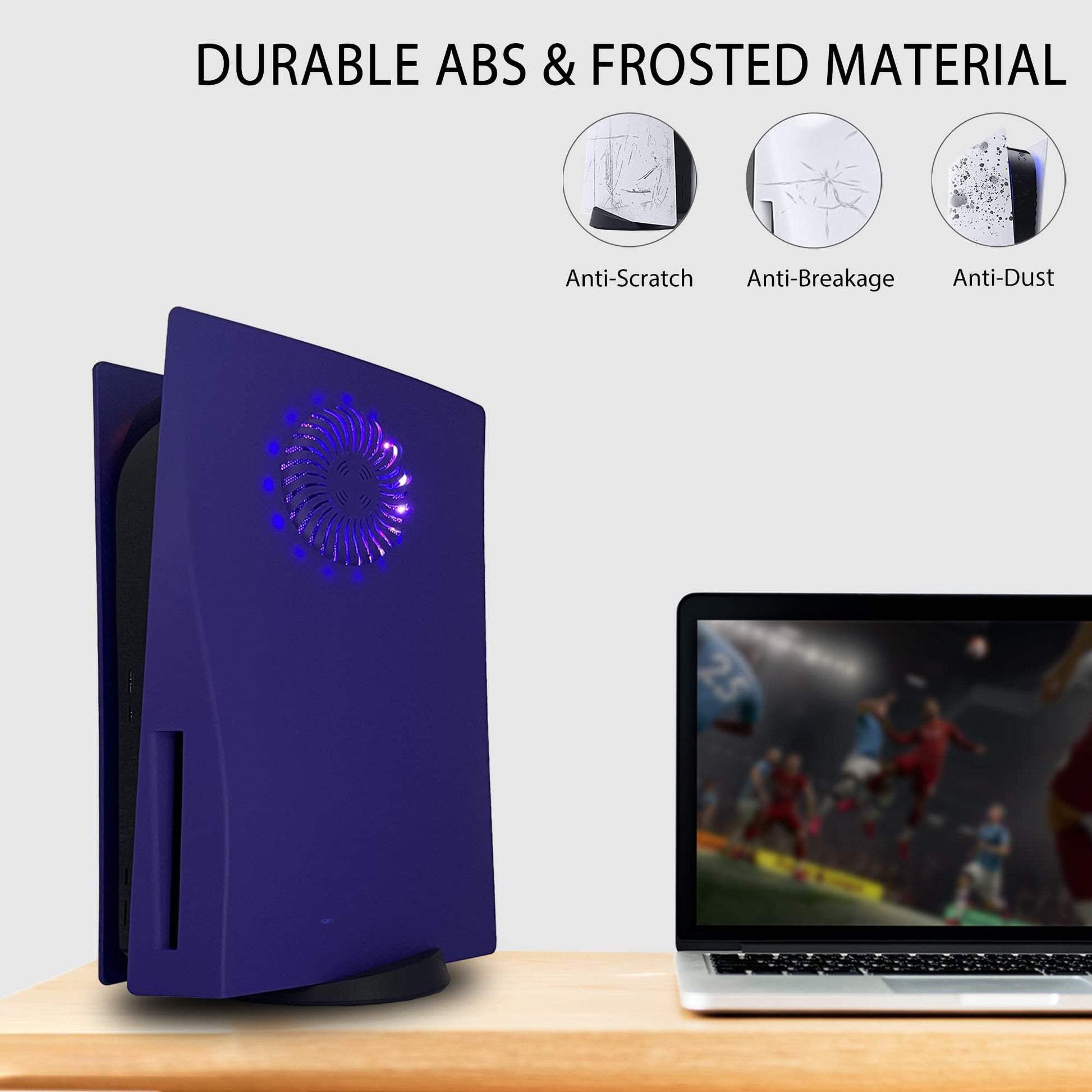 Cobertor de Consola DOBEWINGDELOU Blanco con Luz RGB y Filtro de Polvo para PS5 Disc Edition