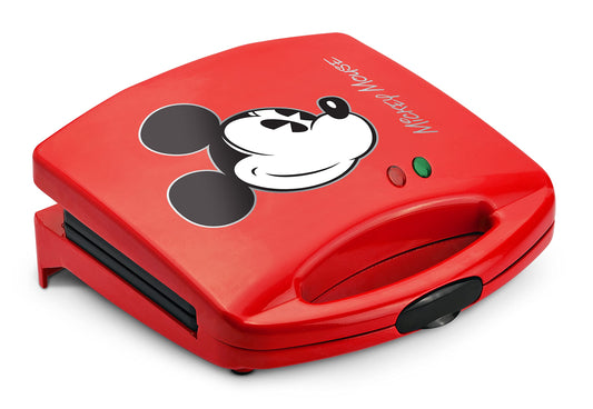 Disney Mickey Mouse Sandwichera – Dual Sandwichera – Dispositivos de cocina Disney – Cuenta con platos antiadherentes – Máquina Panini – Impresiones Mickey Mouse Imagen