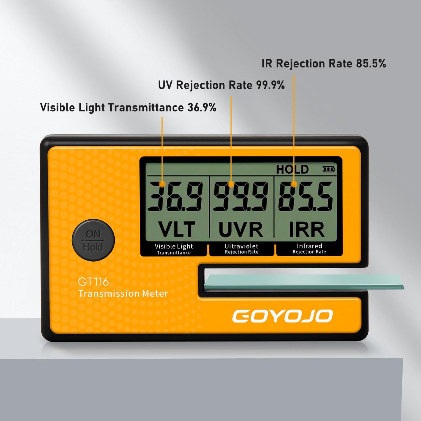 Medidor de Tinte Labs Automotriz Digital de Ventanas Laterales con Calibración Automática y Detección 3 en 1 VL Película Solar