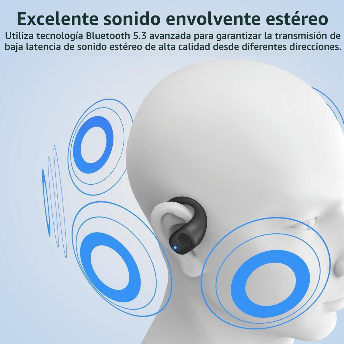 Audífonos de Oído Abierto Xuuly Negro Ganchos Ajustables Bluetooth para Ciclismo y Carrera