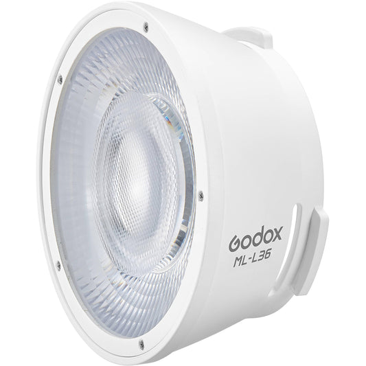 Godox Reflector de lente de 36° para ML100Bi, modificador de luz de montaje Godox, accesorio de control de haz ancho para fotografía de estudio, producción de video e iluminación creativa (MLL36)