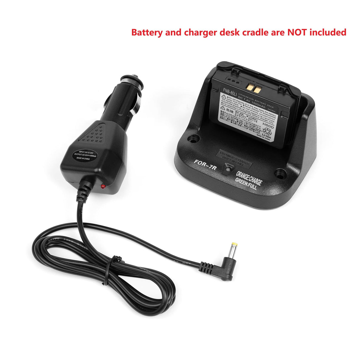 Cable Adaptador Fumei Negro 12 V/24 V para Radio FT-60 FT-2DR Compatible con Soporte CD-15A CD-41 CD-47