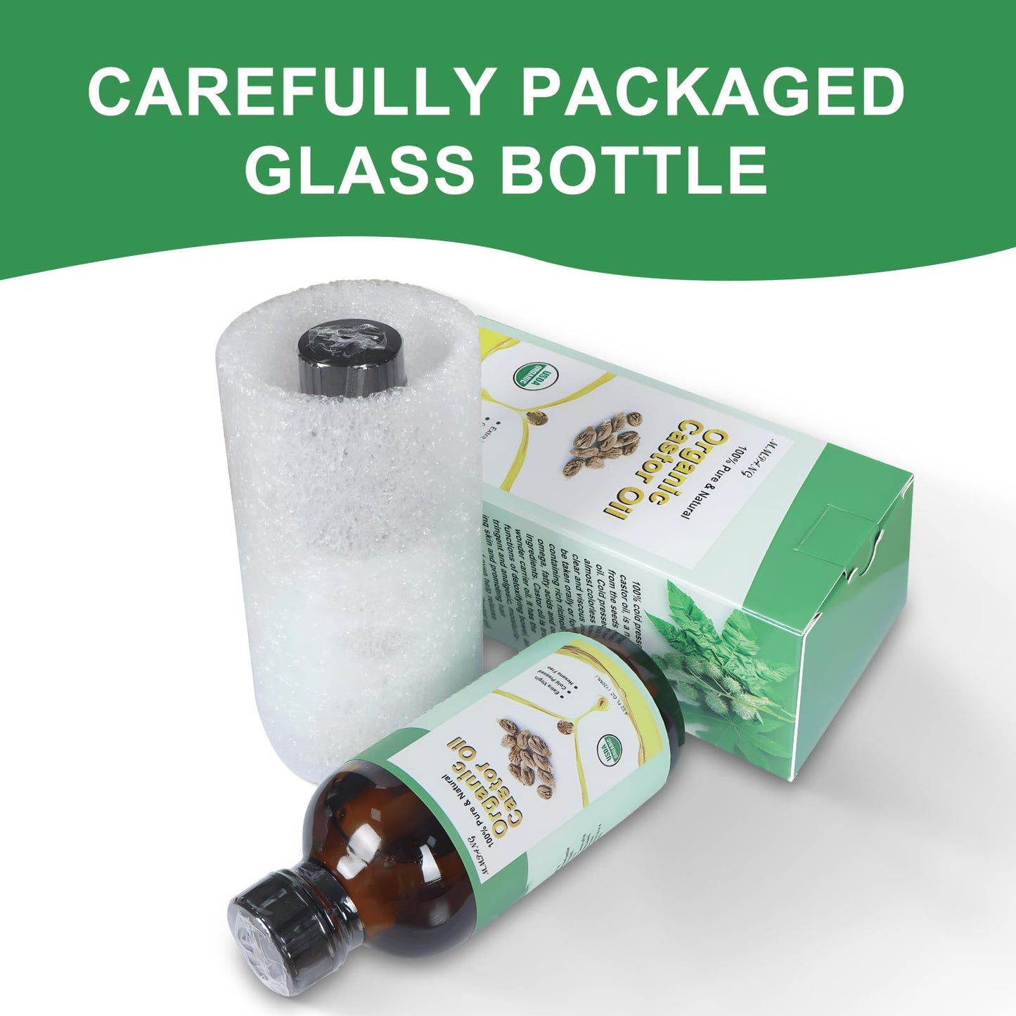 Aceite de Ricino Orgánico Estimulante para Cabello, Pestañas y Cejas - Promueve Crecimiento Natural - Hidratante 120ml