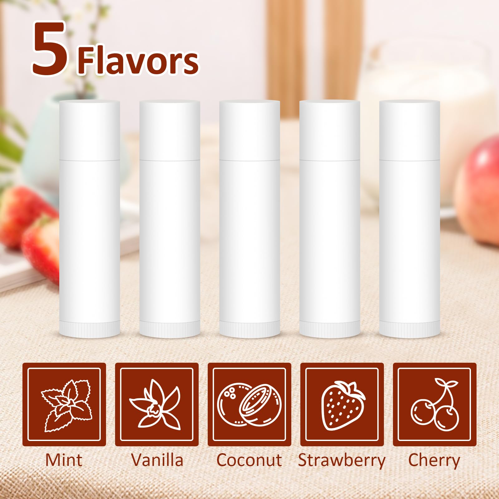 Bálsamo Labial VISRIE Natural Tubo Blanco Personalizado a Granel