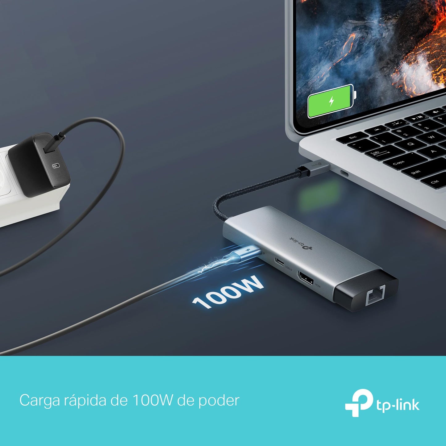 TP-Link Hub de Entrada USB C 6 en 1, PD100W, 4K 60Hz HDMI, USB C 5Gbps, 2× USB A 5Gbps, Gigabit Ethernet, Compatible con MacOS, Windows, Linux, iPad OS, iOS, Android, ChromeOS, Nintendo (UH6120C)
