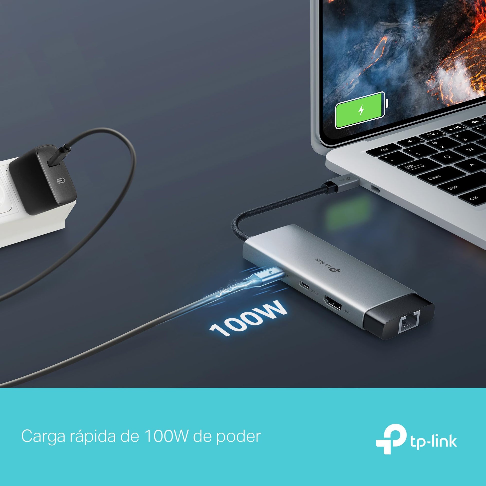 TP-Link Hub de Entrada USB C 6 en 1, PD100W, 4K 60Hz HDMI, USB C 5Gbps, 2× USB A 5Gbps, Gigabit Ethernet, Compatible con MacOS, Windows, Linux, iPad OS, iOS, Android, ChromeOS, Nintendo (UH6120C)