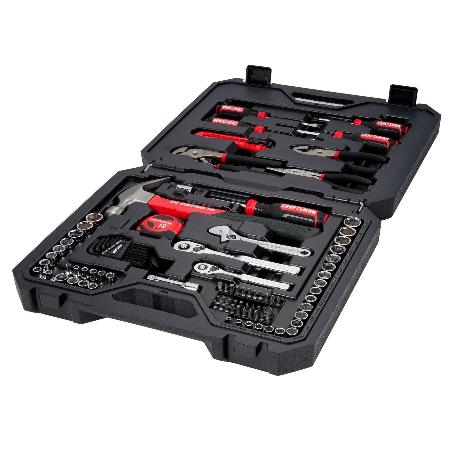 CRAFTSMAN - Kit de herramientas de 102 piezas para el hogar y el automóvil, juego de herramientas de mano duraderas con SAE/enchufes métricos (CMMT99449)