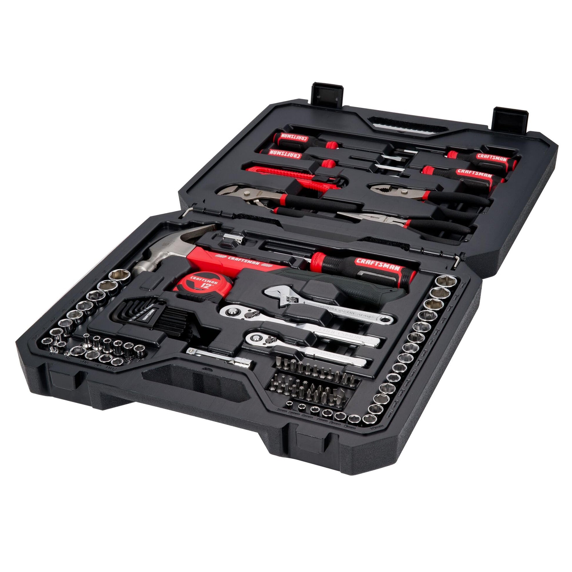 CRAFTSMAN - Kit de herramientas de 102 piezas para el hogar y el automóvil, juego de herramientas de mano duraderas con SAE/enchufes métricos (CMMT99449)