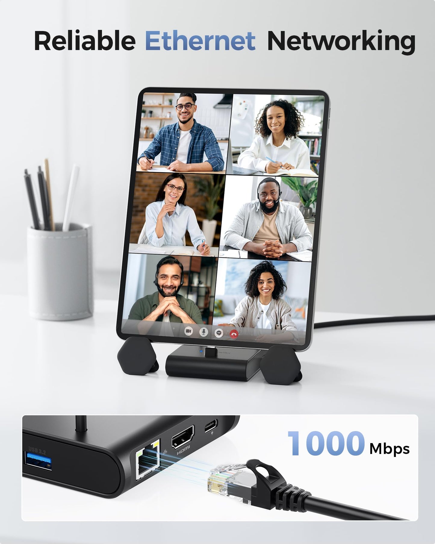Cable Matters 5 en 1 iPhone 16/15 USB C Hub HDMI 4K@60Hz, estación de acoplamiento para iPad con Gigabit Ethernet, puerto USB-A 3.2, PD de 100W, soporte USB C Hub para iPhone 16/15 Pro Max, iPad Pro,
