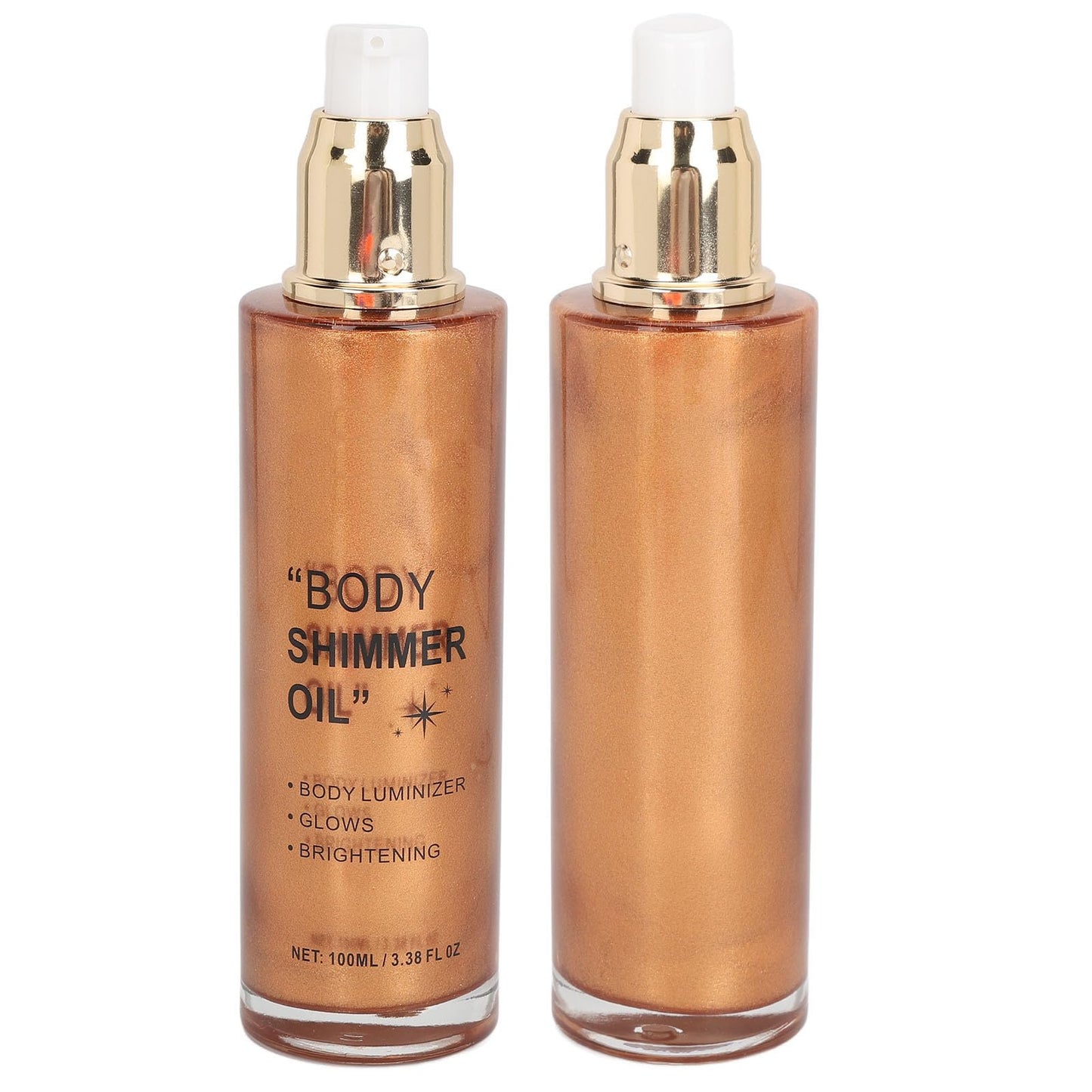 Sonew 100ml Aceite Iluminador Corporal Líquido con Brillo de Larga Duración, Aceite Brillante para el Cuerpo con Textura Ligera, Luminizador Líquido para Rostro y Cuerpo (Marrón