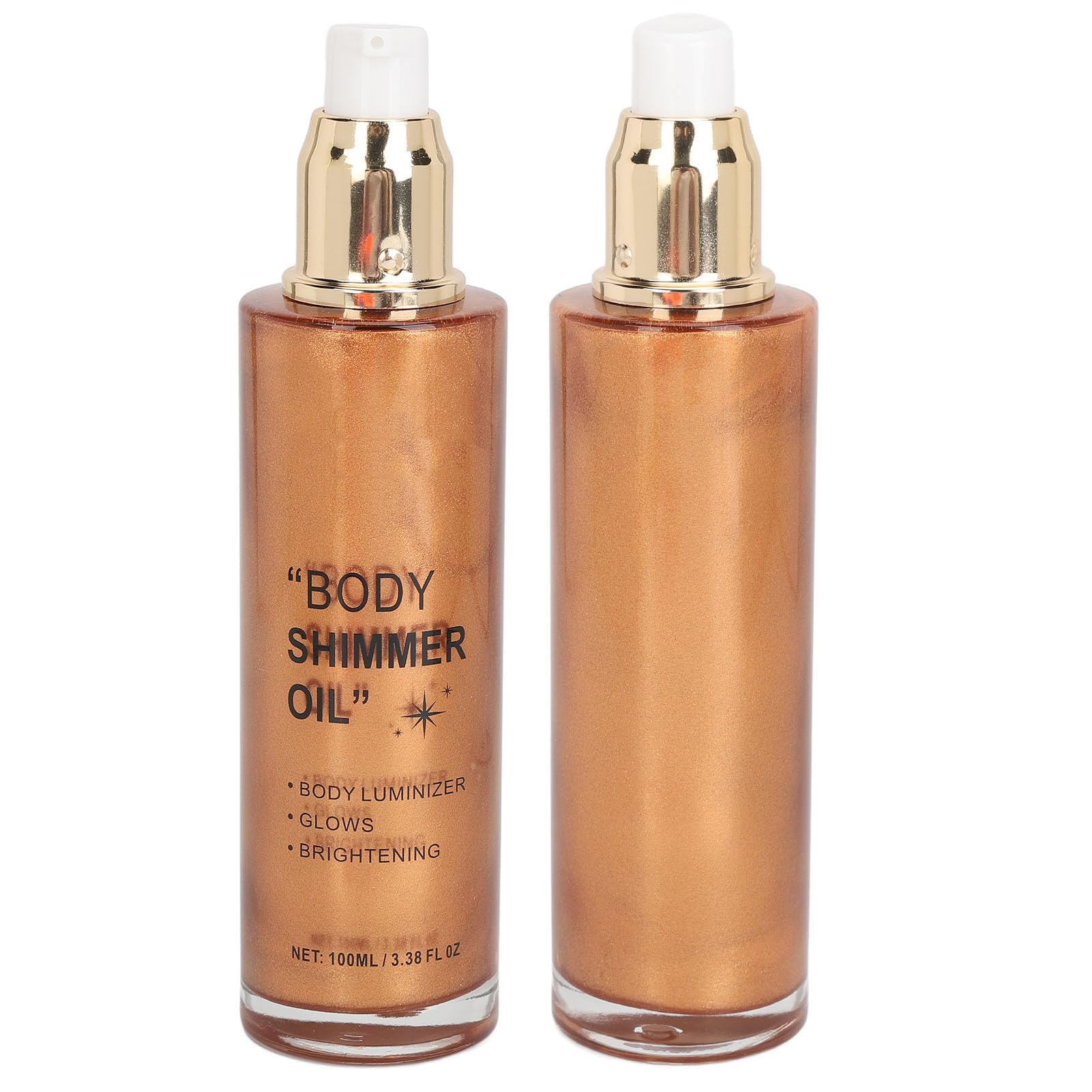 Sonew 100ml Aceite Iluminador Corporal Líquido con Brillo de Larga Duración, Aceite Brillante para el Cuerpo con Textura Ligera, Luminizador Líquido para Rostro y Cuerpo (Marrón