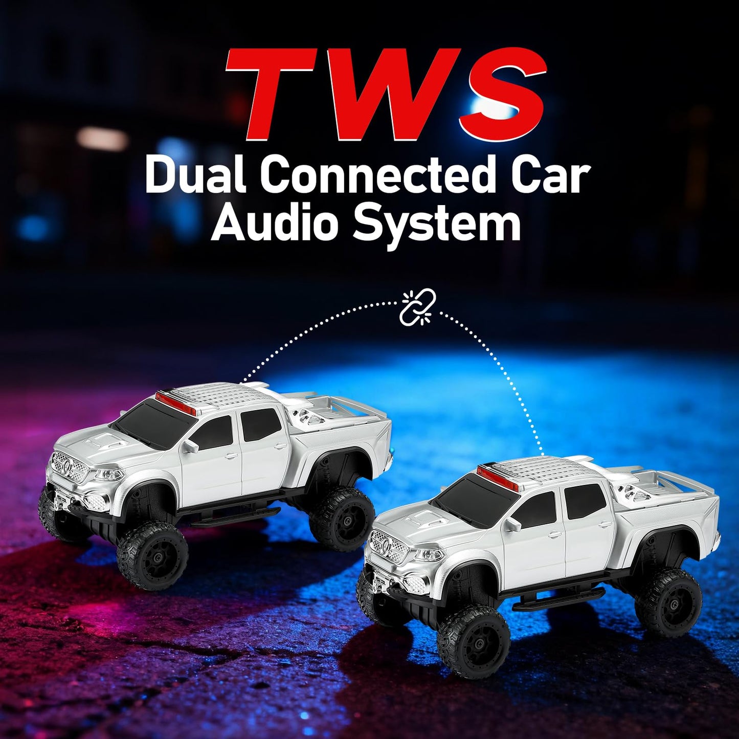 WSTER WS-X65 - Altavoz Bluetooth para camioneta todoterreno, color plateado