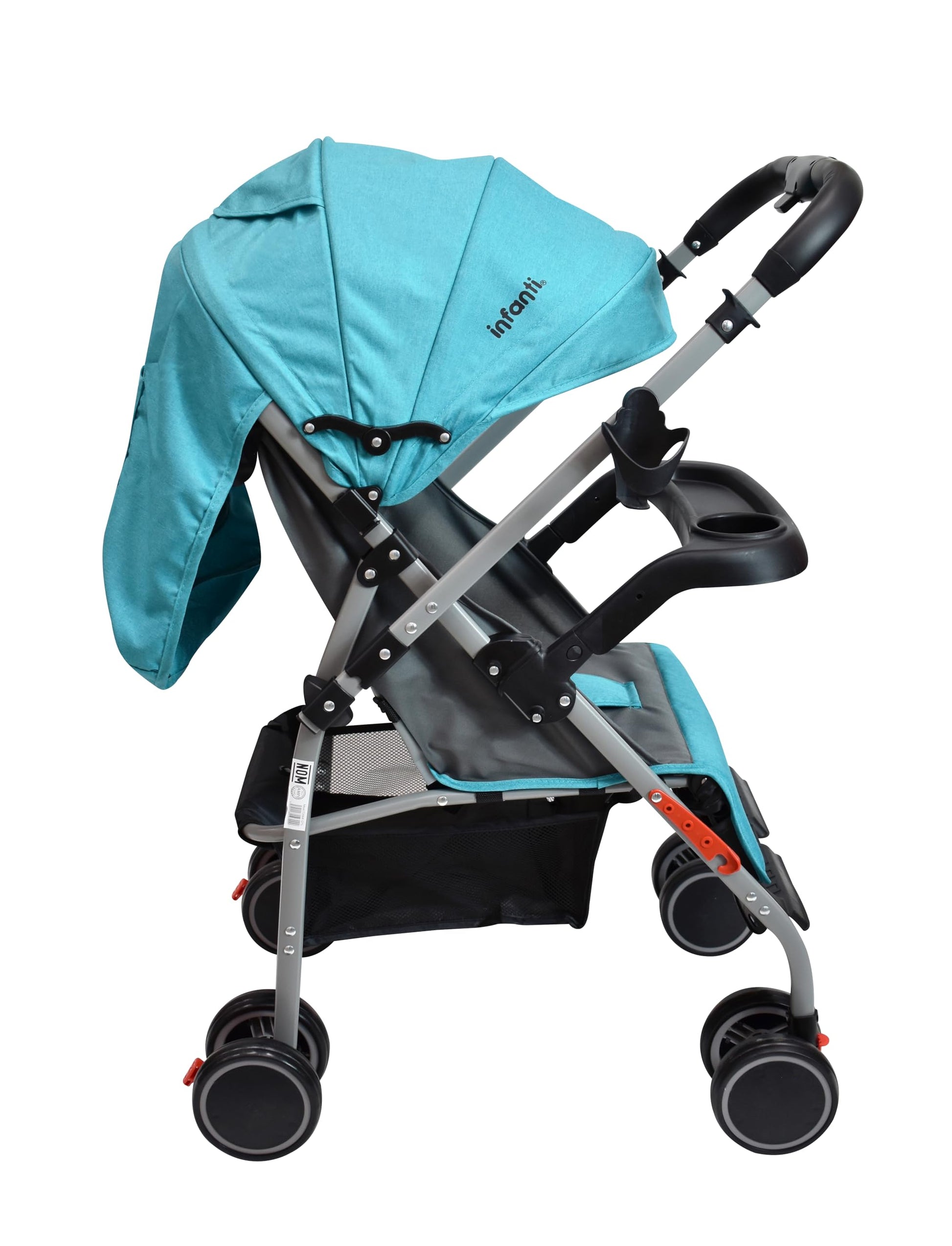 INFANTI | Carriola De Paseo Ivy | Con Mango Reversible | Ligera y Plegable | Soporta 15 kg | Multiposiciones (Turquesa)