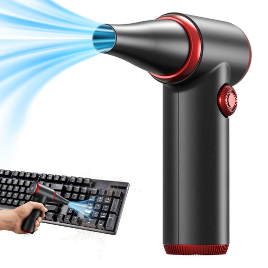 Koonie - Plumero de Aire inalámbrico, Funciona con Pilas, portátil reemplaza latas de Aire comprimido, soplador de Aire de Carga rápida de 6000 mAh 10 W, sin Gas para Teclado de computadora, Coche,