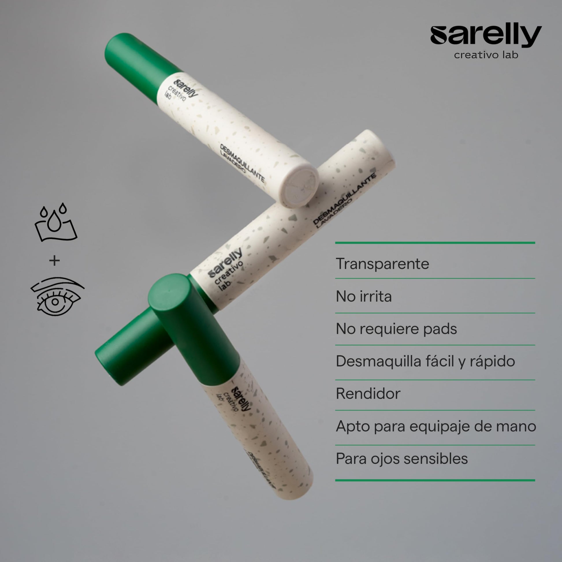 SARELLY CREATIVO LAB | Desmaquillante de Ojos Lavadero | Completa tu Cosmetiquera de Viaje - Cosmetiquera para Maquillaje y Bolsa de Maquillaje | Kit Skincare - Makeup - Belleza Mujer | 8gr