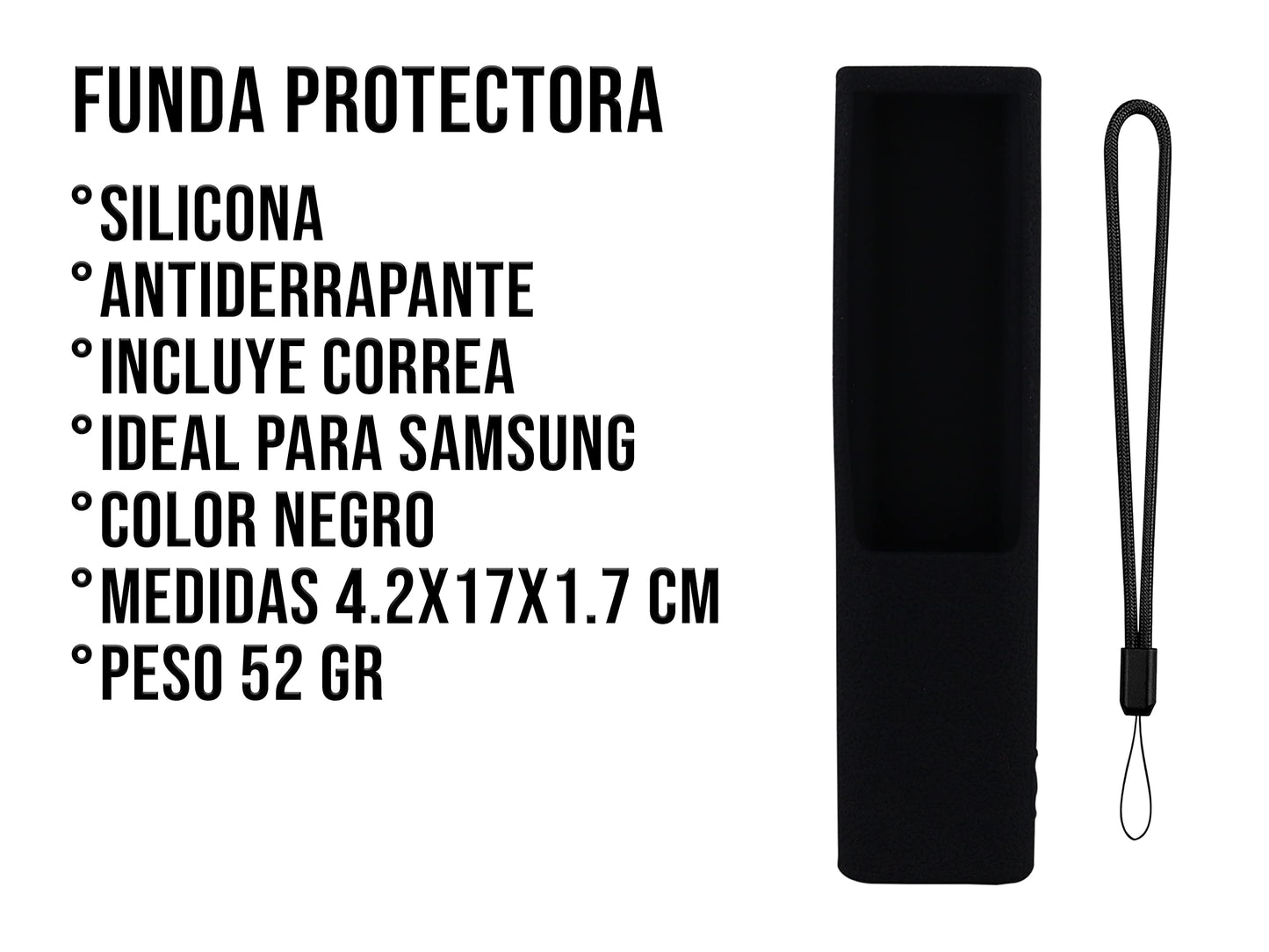 Funda para Control Samsung 4K Smart TV UHD Negro BN59