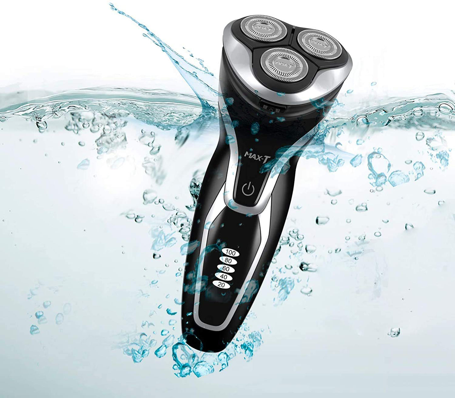 Maquinilla de Afeitar Eléctrica MAX-T Negro Recargable en Seco y Húmedo para Hombre