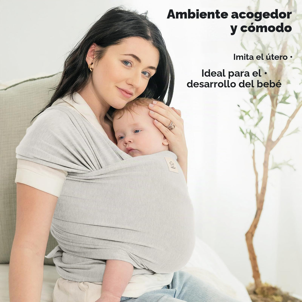 KeaBabies - Portabebés Original Todo en 1 para Bebés Recién Nacidos a Niños, Fácil de Llevar, Unión Manos Libres, Envoltura Ligera y Transpirable para (Rhino)